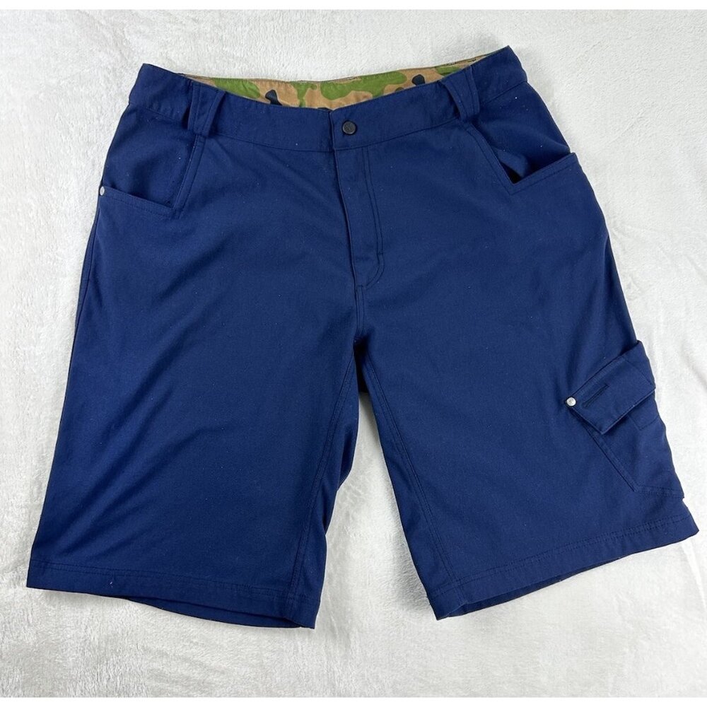 Lululemon Athletica Shorts Mens Large Navy Blue Casual Activewear Canvas Cargo